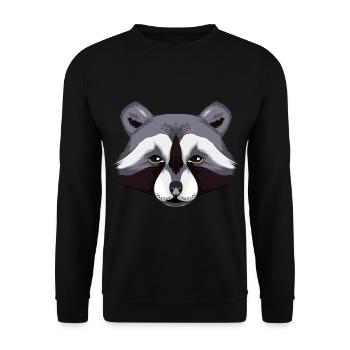 Waschbär - Unisex Pullover - Schwarz - Vorne - Alina (178cm) & Michal (187cm)