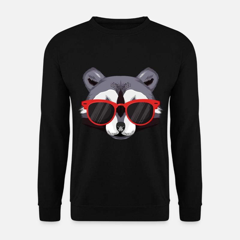 Raccoon with sunglasses - Unisex Sweatshirt - black
