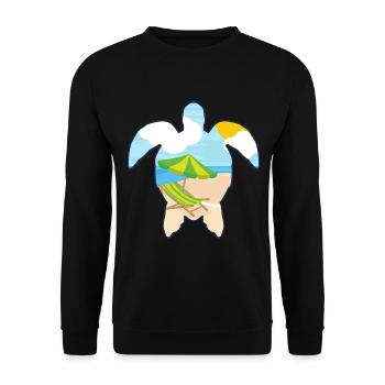 Tortue d'été / tortue / été / soleil - Sweat-shirt Unisexe - noir - Devant - Alina (178cm) & Michal (187cm)
