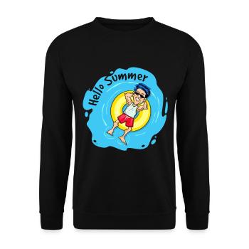 Bonjour l'été et le soleil - Sweat-shirt Unisexe - noir - Devant - Alina (178cm) & Michal (187cm)