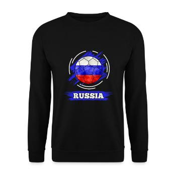 Drapeau du pays de football Russie - Sweat-shirt Unisexe - noir - Devant - Alina (178cm) & Michal (187cm)