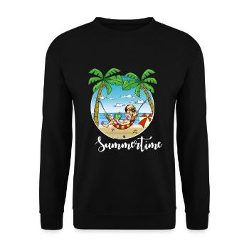 Profitez de l'été et du soleil - Sweat-shirt Unisexe - noir - Devant - Alina (178cm) & Michal (187cm)