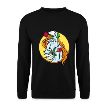 Romeo Lover Horse (horse) - Unisex Sweatshirt - black - Front - Alina (178cm) & Michal (187cm)