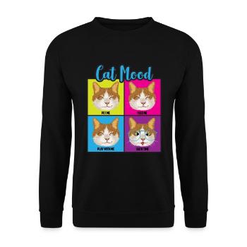 Funny Cat Moods - Unisex Sweatshirt - black - Front - Alina (178cm) & Michal (187cm)