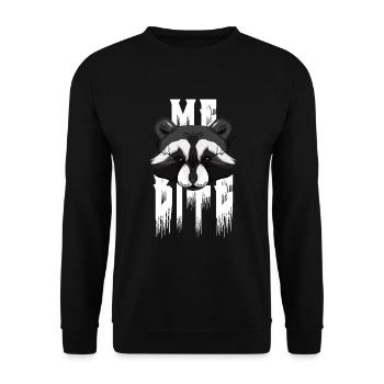 Ich beiße Waschbär - Unisex Pullover - Schwarz - Vorne - Alina (178cm) & Michal (187cm)