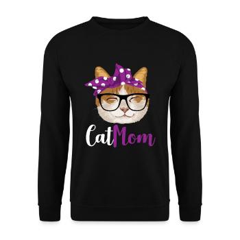 Maman de chat / maman de chats - Sweat-shirt Unisexe - noir - Devant - Alina (178cm) & Michal (187cm)