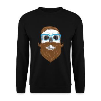 Skull Hipster - Unisex Pullover - Schwarz - Vorne - Alina (178cm) & Michal (187cm)