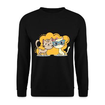 Amour de chat - Sweat-shirt Unisexe - noir - Devant - Alina (178cm) & Michal (187cm)