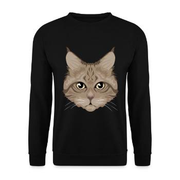 Brown Cat / Katze - Unisex Pullover - Schwarz - Vorne - Alina (178cm) & Michal (187cm)