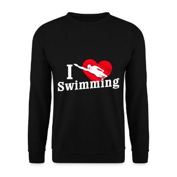 J’aime nager - Sweat-shirt Unisexe - noir - Devant - Alina (178cm) & Michal (187cm)