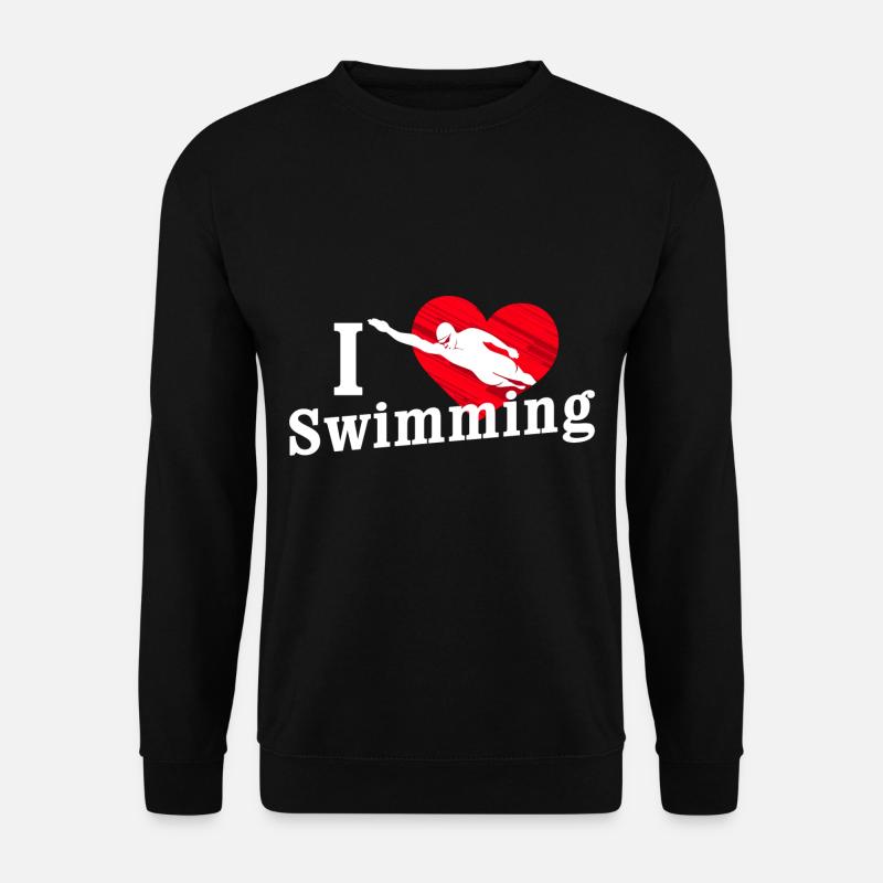 Ich liebe Schwimmen - Unisex Pullover - Schwarz