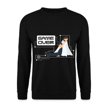 Bachelor Party Bachelor Game Over - Unisex Sweatshirt - black - Front - Alina (178cm) & Michal (187cm)