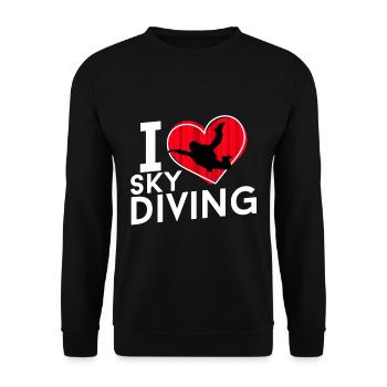 J'adore le parachutisme - Sweat-shirt Unisexe - noir - Devant - Alina (178cm) & Michal (187cm)