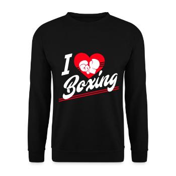 J'adore la boxe - Sweat-shirt Unisexe - noir - Devant - Alina (178cm) & Michal (187cm)