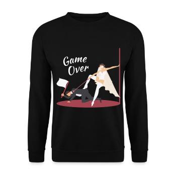 JGA Married – Game Over Bride – Bachelor - Unisex Sweatshirt - black - Front - Alina (178cm) & Michal (187cm)