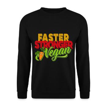 Végétarien végétalien - Végétalien plus fort plus rapide - Sweat-shirt Unisexe - noir - Devant - Alina (178cm) & Michal (187cm)