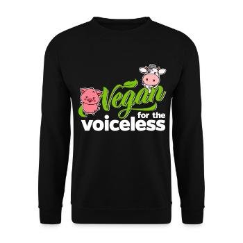 Vegan pour les sans voix (vache) - Sweat-shirt Unisexe - noir - Devant - Alina (178cm) & Michal (187cm)