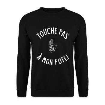 Touche pas à mon pote - Sweat-shirt Unisexe - noir - Devant - Alina (178cm) & Michal (187cm)