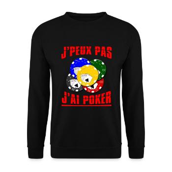 J'peux pas j'ai poker. Passionnés de poker. Humour - Sweat-shirt Unisexe - noir - Devant - Alina (178cm) & Michal (187cm)