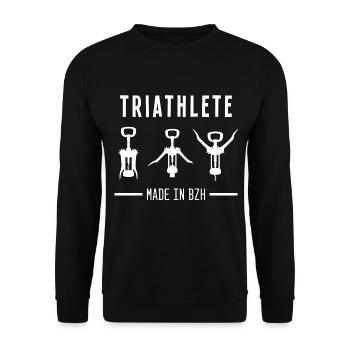 Triathlete, Humor Alcohol Bretagne, Bzh. - Unisex Sweatshirt - black - Front - Alina (178cm) & Michal (187cm)