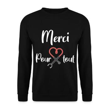 Merci aux infirmières. Période virus 2020. - Sweat-shirt Unisexe - noir - Devant - Alina (178cm) & Michal (187cm)