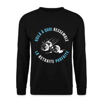 retraité passionné de pétanque. Humour sénior - Sweat-shirt Unisexe - noir - Devant - Alina (178cm) & Michal (187cm)