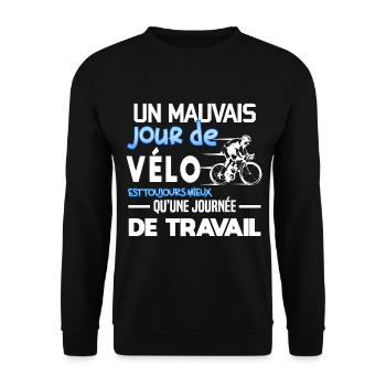 Un mauvais jour de vélo humour passion cycliste - Sweat-shirt Unisexe - noir - Devant - Alina (178cm) & Michal (187cm)