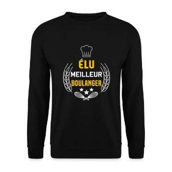 élu meilleur boulanger, humour métier boulangerie - Sweat-shirt Unisexe - noir - Devant - Alina (178cm) & Michal (187cm)