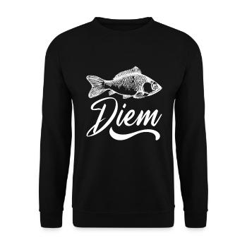 Carpe Diem. Humour pêche, jeu de mots pêcheur. - Sweat-shirt Unisexe - noir - Devant - Alina (178cm) & Michal (187cm)