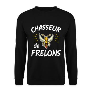 Chasseur de frelon. Humour frelon asiatique. Drôle - Sweat-shirt Unisexe - noir - Devant - Alina (178cm) & Michal (187cm)