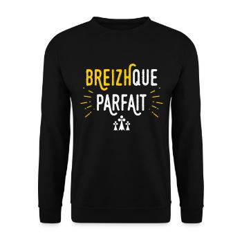 Breizhque parfait Humour Bretagne Breton. Triskel - Sweat-shirt Unisexe - noir - Devant - Alina (178cm) & Michal (187cm)