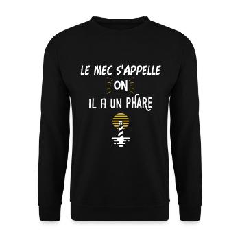 Le mec s'appelle on humour film phrase film culte - Sweat-shirt Unisexe - noir - Devant - Alina (178cm) & Michal (187cm)