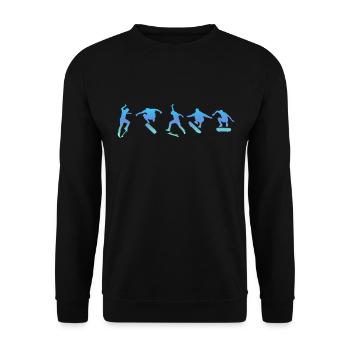Skateboard, Skateboard Skateboard Logo - Unisex Pullover - Schwarz - Vorne - Alina (178cm) & Michal (187cm)