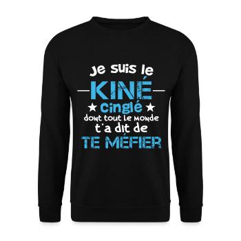 Je suis le kiné cinglé. humour kinésithérapeute - Sweat-shirt Unisexe - noir - Devant - Alina (178cm) & Michal (187cm)