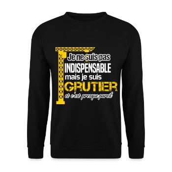 Humour grutier idée cadeau métier construction - Sweat-shirt Unisexe - noir - Devant - Alina (178cm) & Michal (187cm)