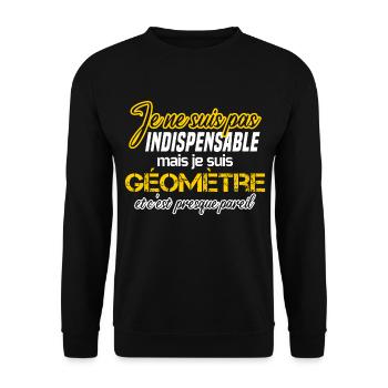 Géomètre humour métier carrière idée cadeau drôle - Sweat-shirt Unisexe - noir - Devant - Alina (178cm) & Michal (187cm)
