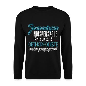 Orthophoniste métier humour, idée cadeau travail - Sweat-shirt Unisexe - noir - Devant - Alina (178cm) & Michal (187cm)