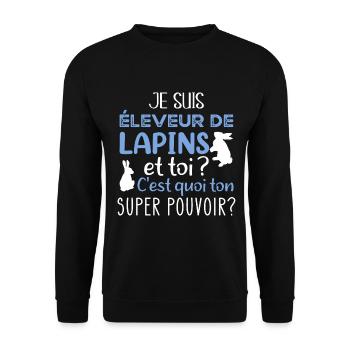 Cuniculteur éleveur de lapins, humour métier homme - Sweat-shirt Unisexe - noir - Devant - Alina (178cm) & Michal (187cm)
