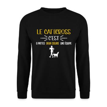 Canicross sport chien, idée cadeau sportifs humour - Sweat-shirt Unisexe - noir - Devant - Alina (178cm) & Michal (187cm)