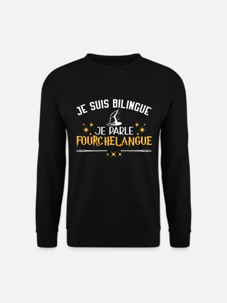 Humor Film, Kino, ich bin zweisprachig, Zauberer - Unisex Pullover - Schwarz