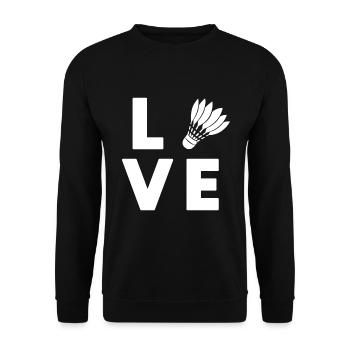 Love badminton, badistischer Humor, Geschenk-Idee Sport - Unisex Pullover - Schwarz - Vorne - Alina (178cm) & Michal (187cm)