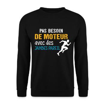 Running idée cadeau course à pied, humour sport - Sweat-shirt Unisexe - noir - Devant - Alina (178cm) & Michal (187cm)