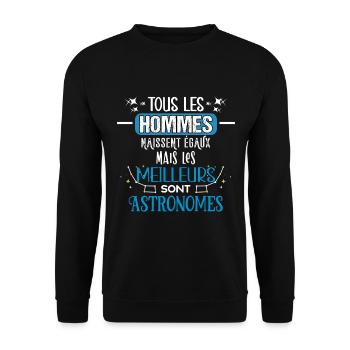Astronomie idée cadeau astronome humour passion - Sweat-shirt Unisexe - noir - Devant - Alina (178cm) & Michal (187cm)