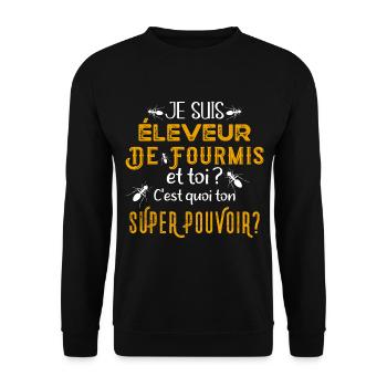 Éleveur de fourmis idée cadeau humour insecte - Sweat-shirt Unisexe - noir - Devant - Alina (178cm) & Michal (187cm)