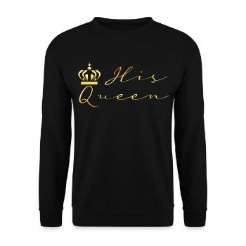 His Queen | King and Queen Pair Design - Unisex Sweatshirt - black - Front - Alina (178cm) & Michal (187cm)