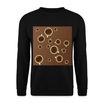 Café - Sweat-shirt Unisexe - noir - Devant - Alina (178cm) & Michal (187cm)