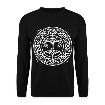 Yggdrasil - Wikinger Shirt - Unisex Pullover - Schwarz - Vorne - Alina (178cm) & Michal (187cm)