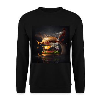 burgerexplosion - for all your burgerlovers - Unisex Sweatshirt - black - Front - Alina (178cm) & Michal (187cm)