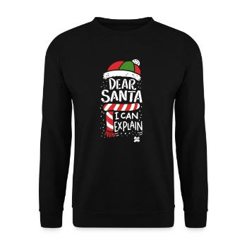 Weihnachten Geschenk Geschenkidee xmas santa snow - Unisex Pullover - Schwarz - Vorne - Alina (178cm) & Michal (187cm)