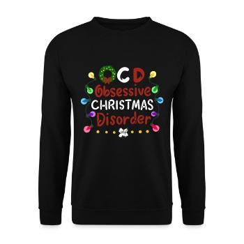 Weihnachten Geschenk Geschenkidee xmas santa snow - Unisex Pullover - Schwarz - Vorne - Alina (178cm) & Michal (187cm)